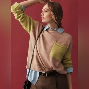 DOLAN x Anthropologie XS Colorblock Crewneck Sweater